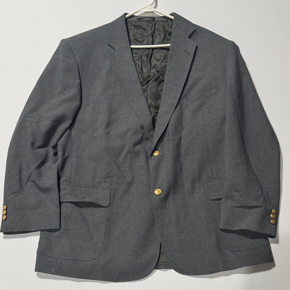 David Taylor Charcoal Blazer with Gold Buttons